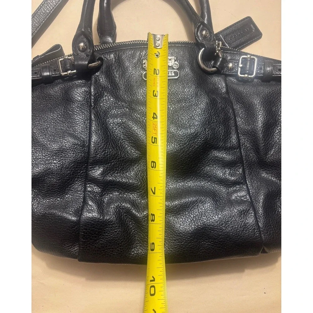 Super Stylish Coach Madison Black Leather Convertible Satchel‎ W Shoulder Strap